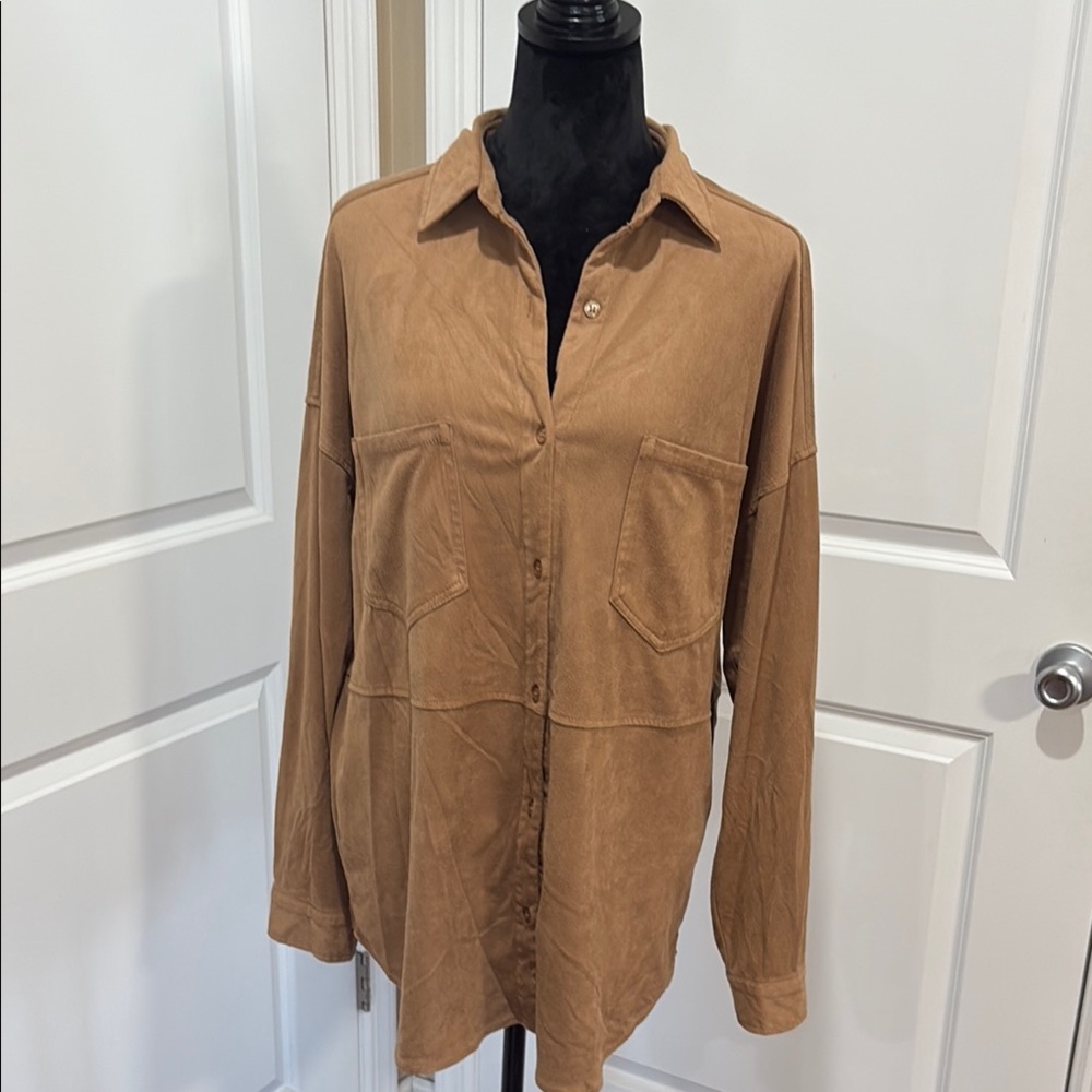Tan Button-Up Shirt
